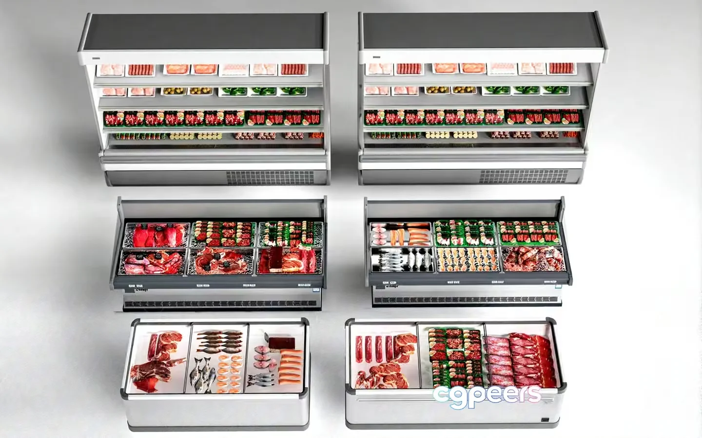 Meat Display Cases 3D Model – 2008 – VRAY Render