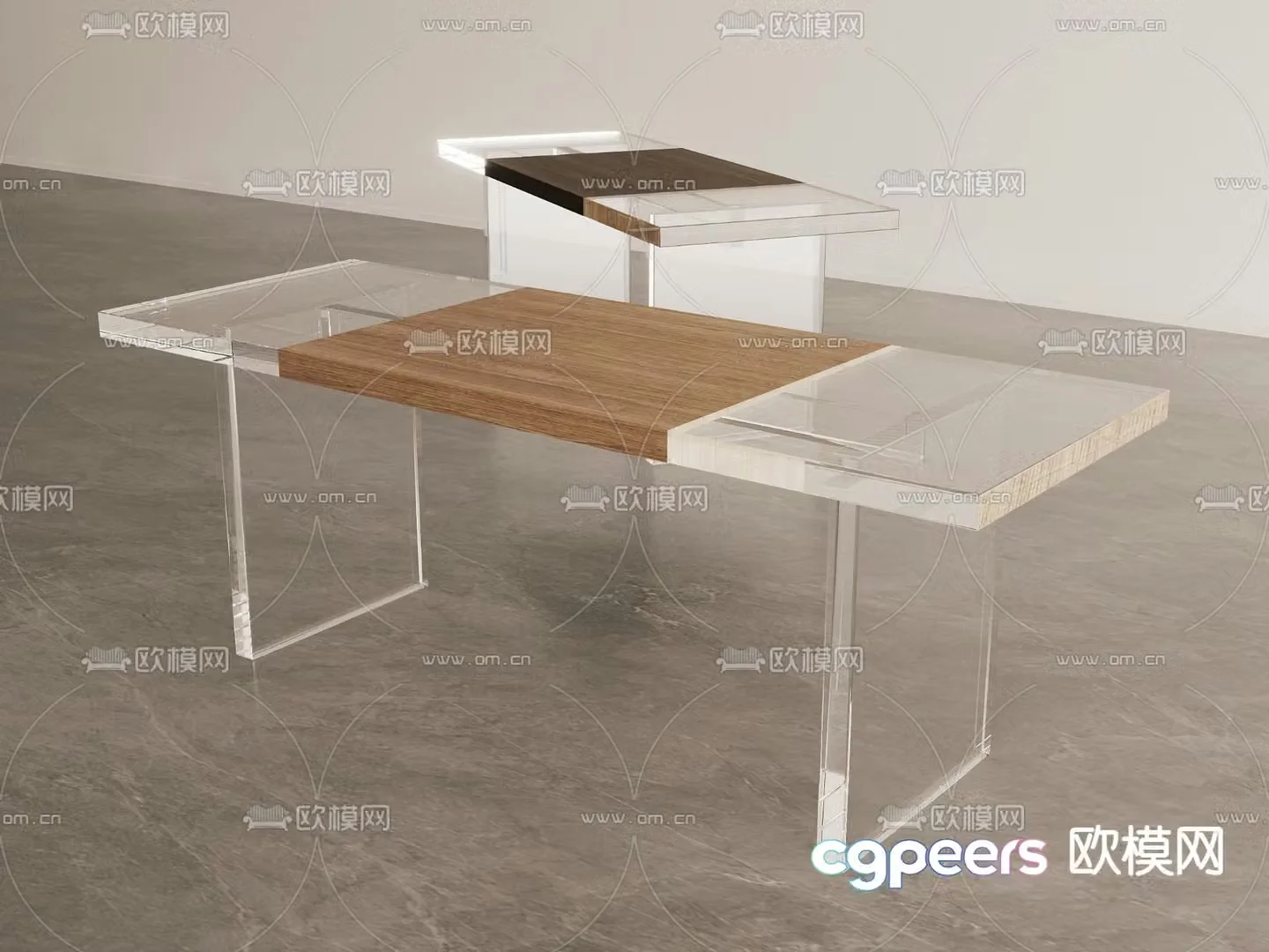 Acrylic desk 3d model