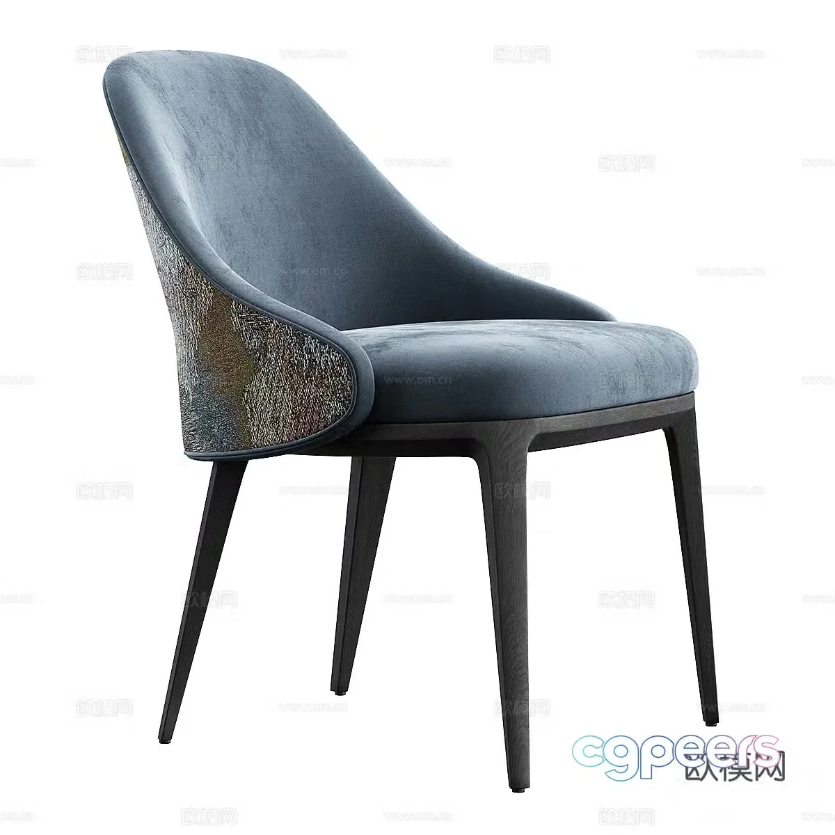 New Chinese style light luxury dining chair 3D model