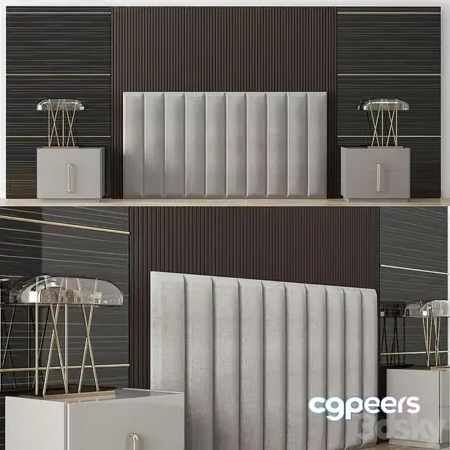3ds Max Free – Wall Headboard Collection № 004