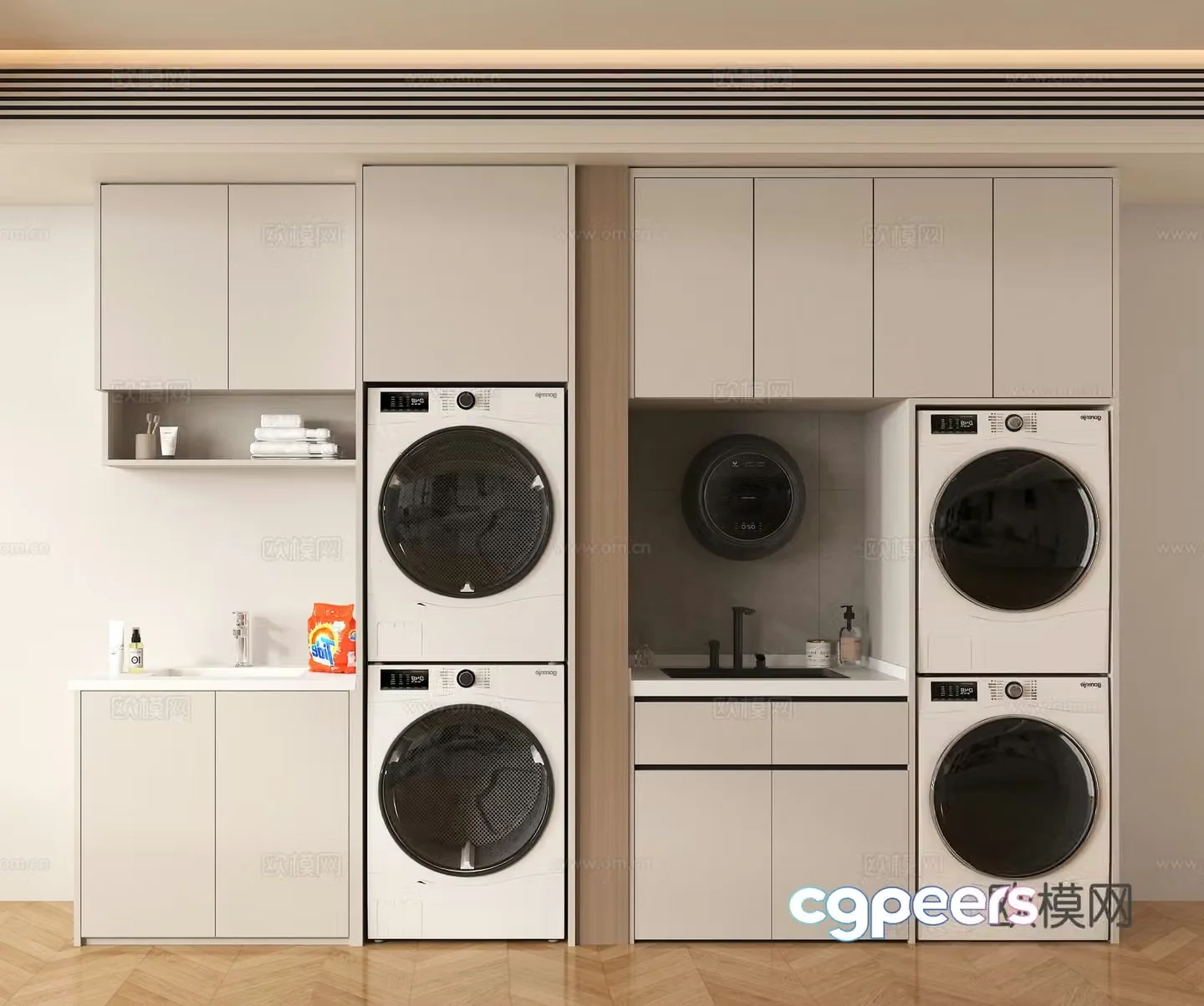 Washing cabinet wall-mounted washing machine drying machine 3D model