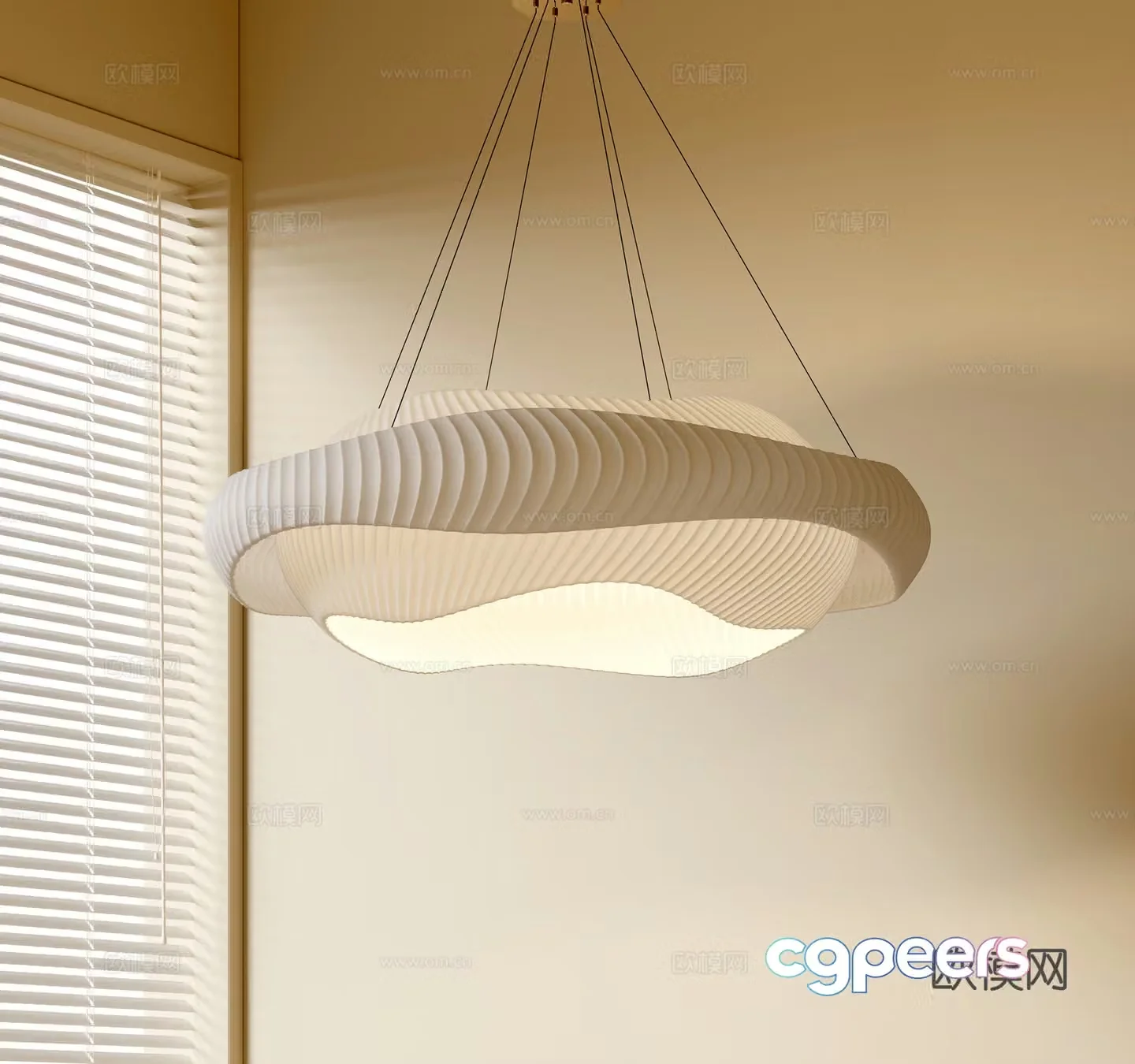 Modern minimalist chandelier cream style chandelier chandelier study lamp combination dining room lamp 3d model