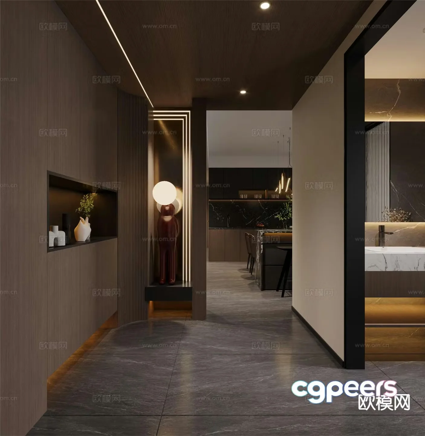 Italian style entrance aisle 3D model