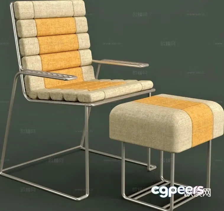 Modern seat single chair leisure chair stool 3d model