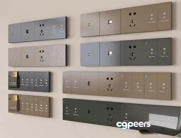Modern Wall Control Panels 3D Model – 4051 – VRAY Render