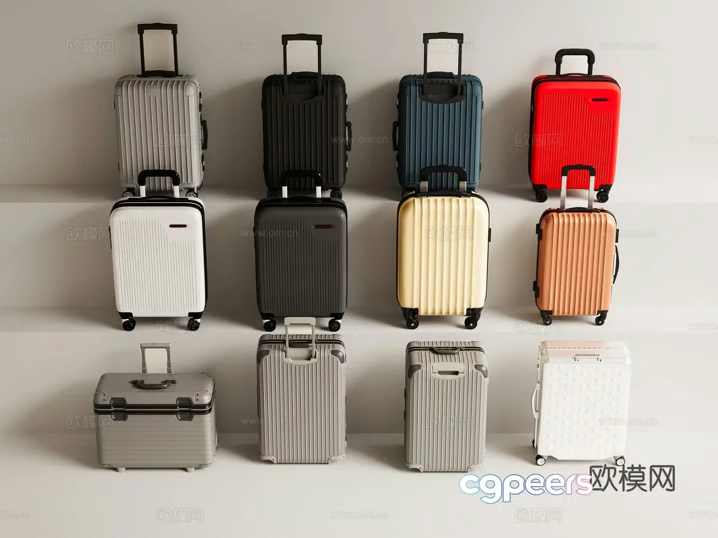 Modern suitcase storage box 3d model