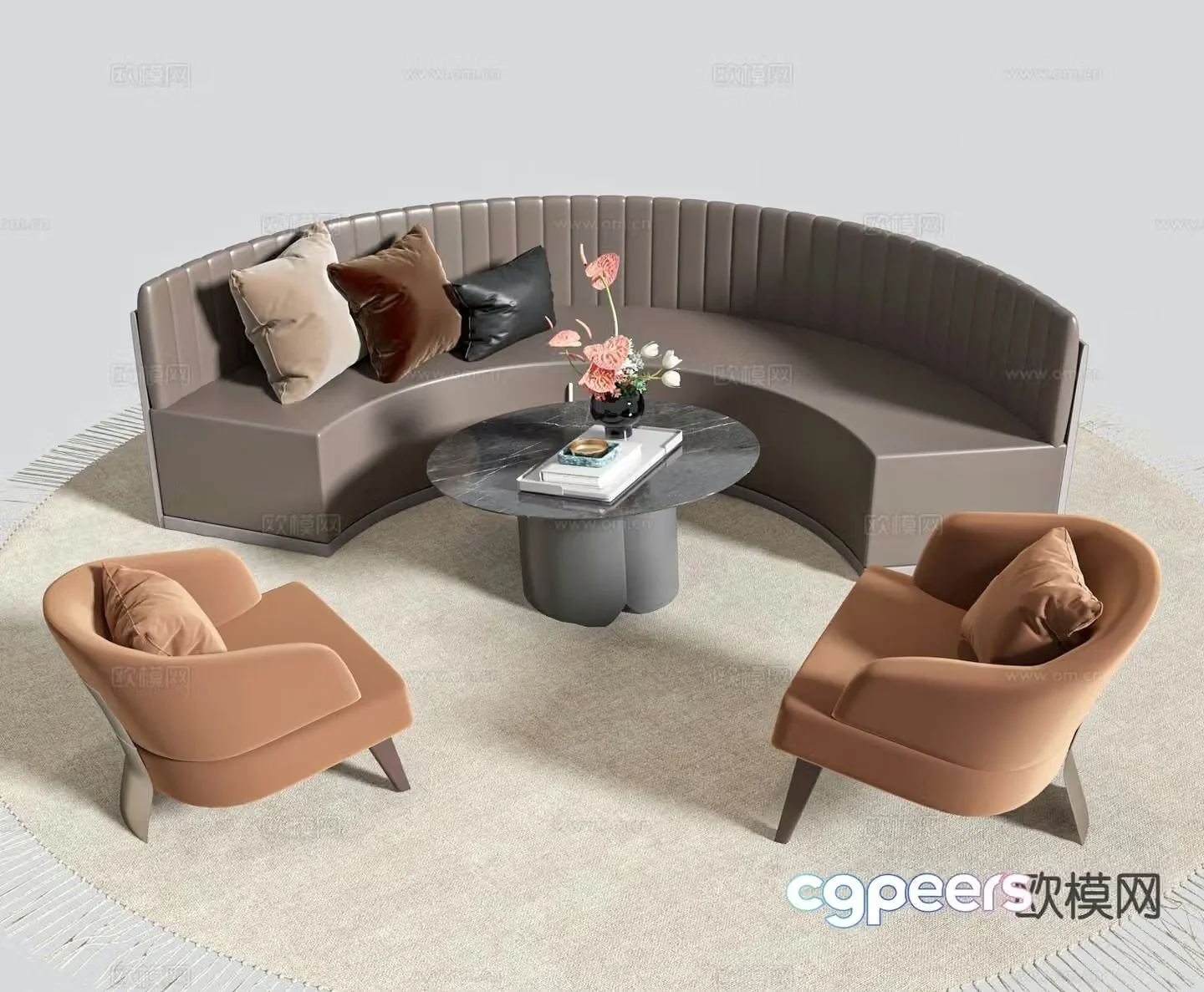 Modern sectional sofa 3d model