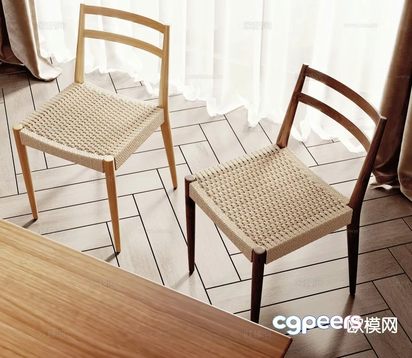 Wabi-sabi chair dining chair 3d model