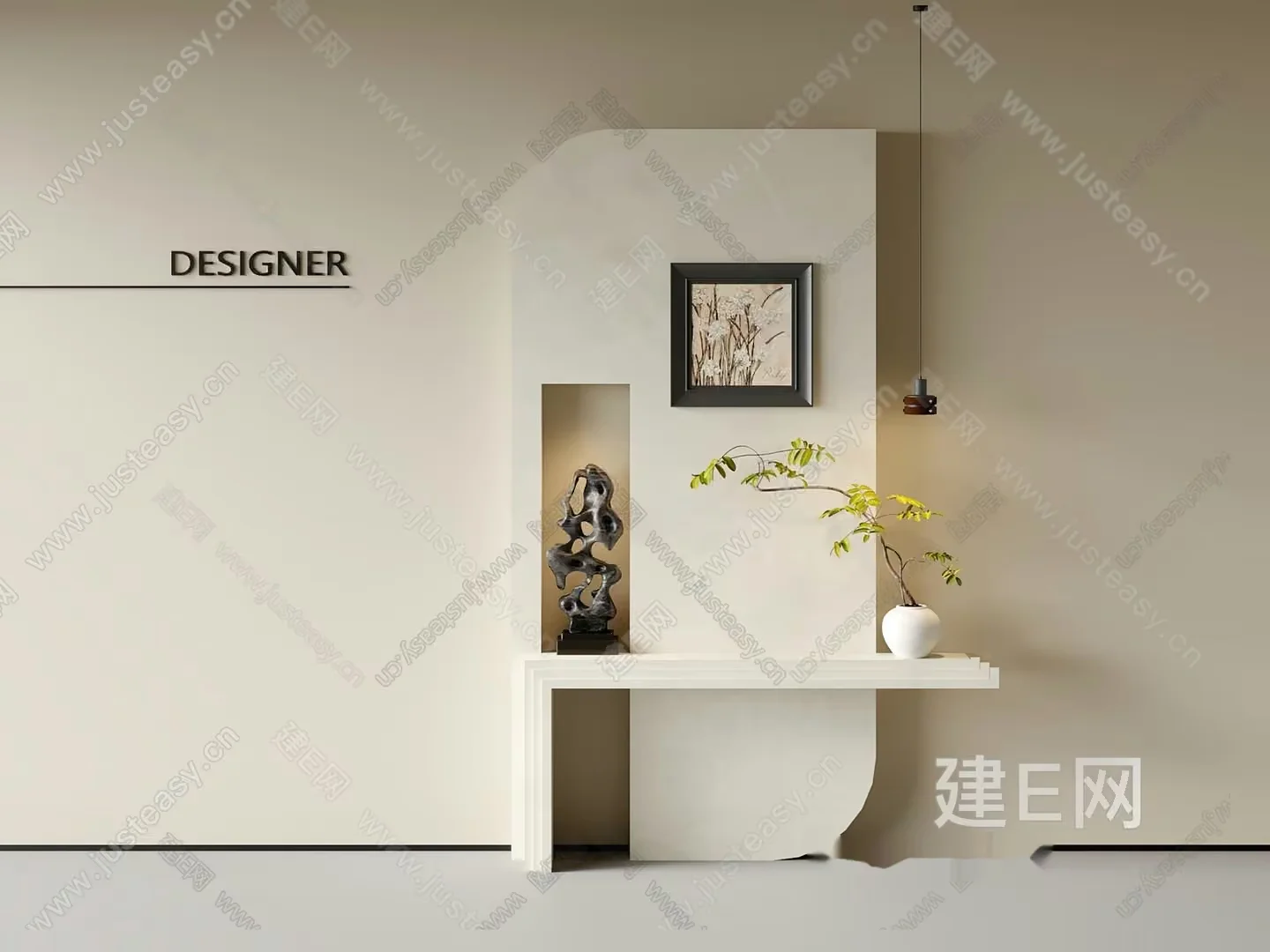 Modern Minimalist Decor 3D Model – 7117 – VRAY Render