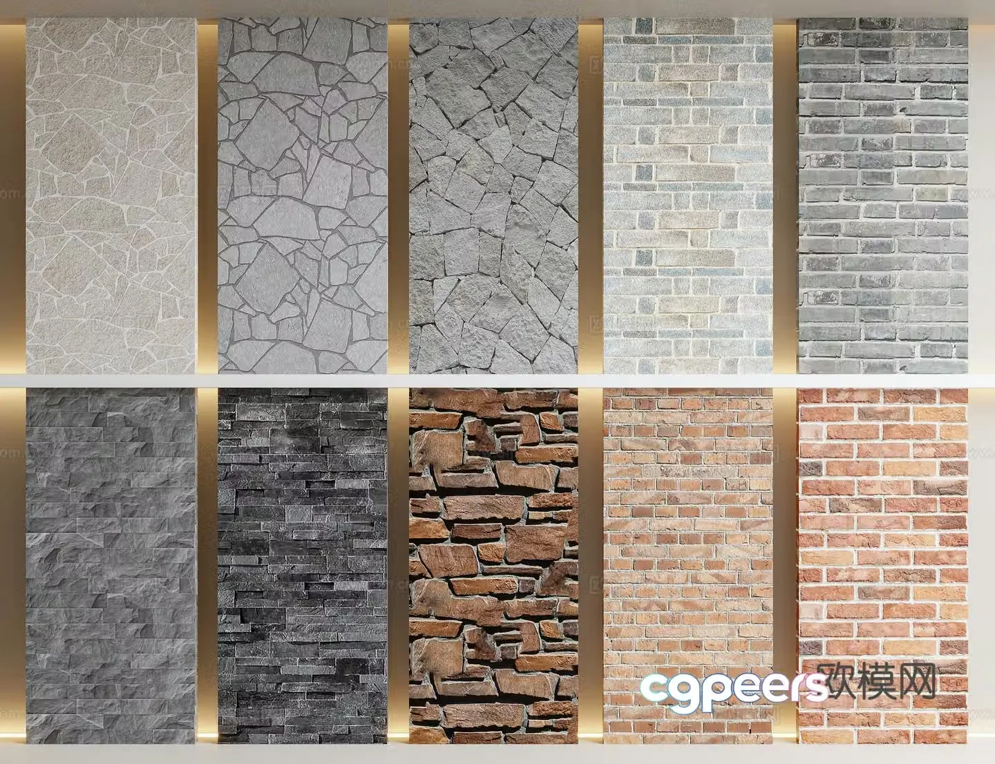 Modern brick wall 3d model