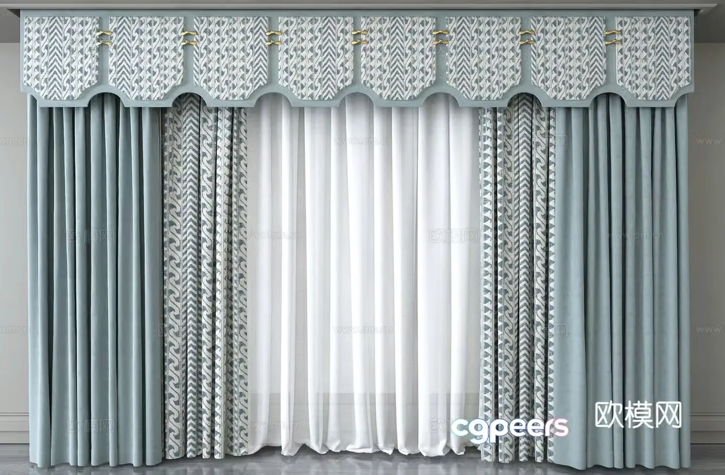 Curtains Window Screen 3d model