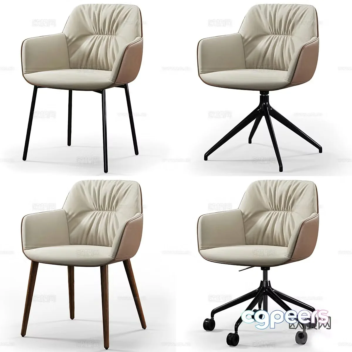 Simple dining chair Simple single chair Fabric single chair Fabric leisure chair Fabric dining chair Book chair Rest 3D model