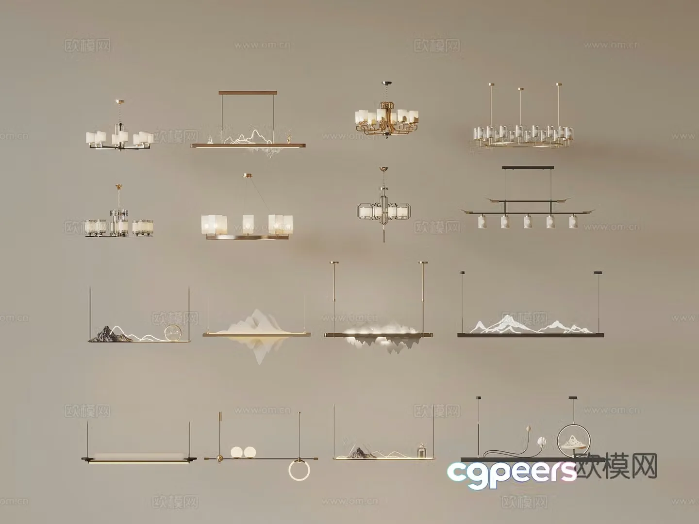 New Chinese chandelier 3D model