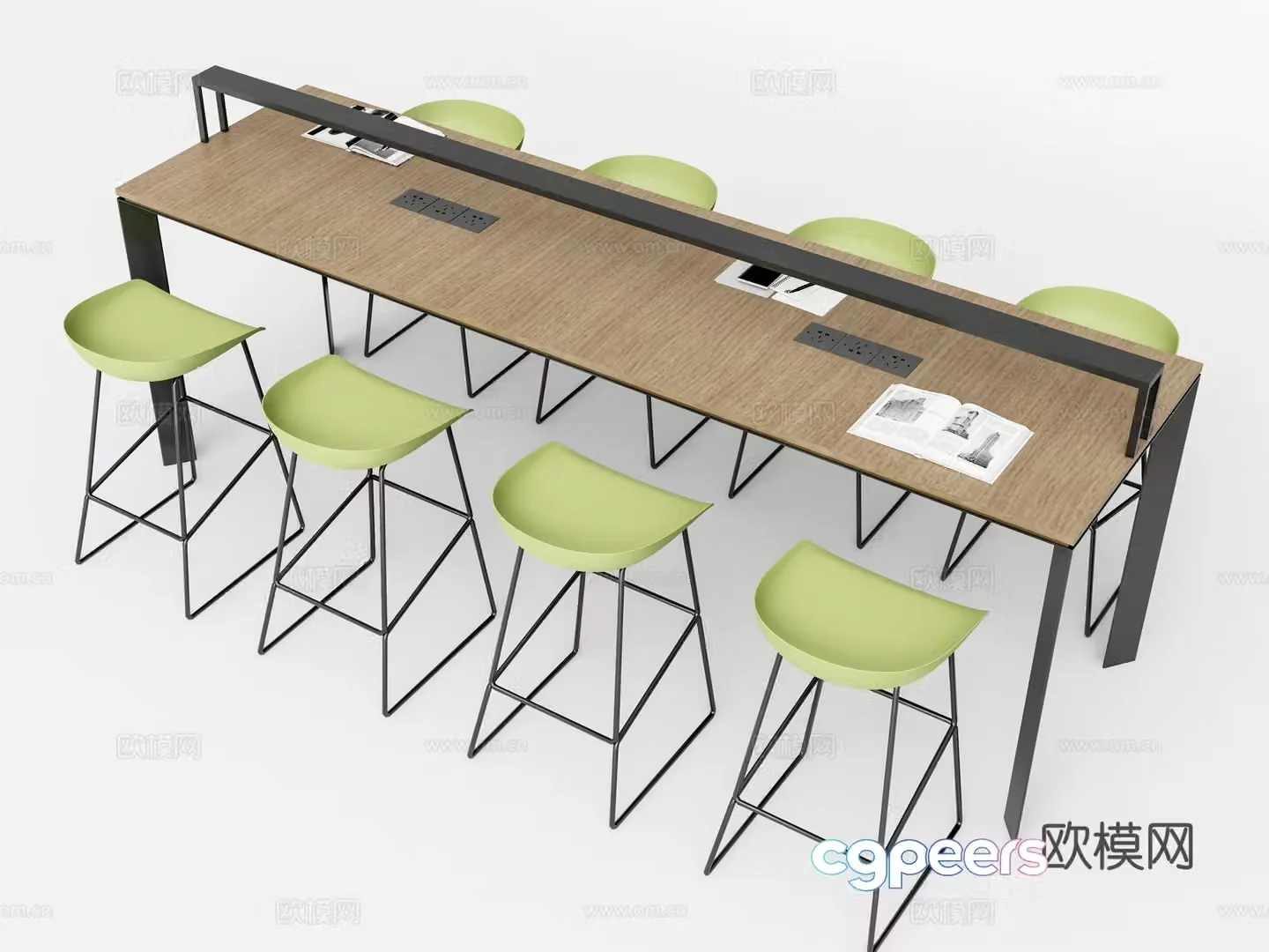 Modern public bar bar chair 3d model
