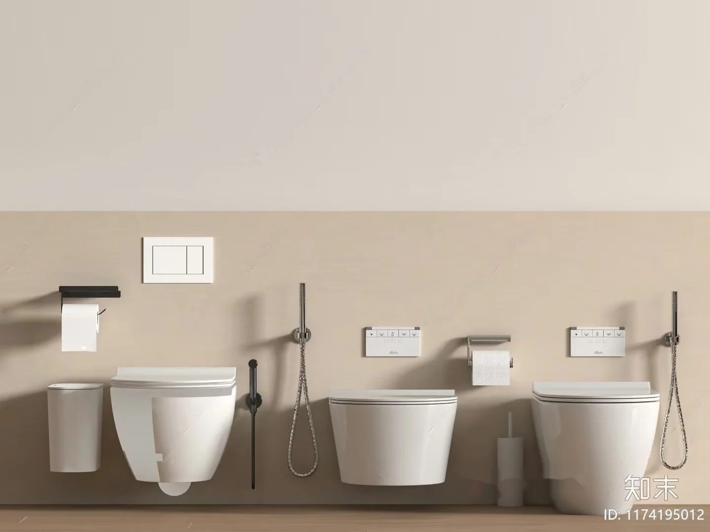 A Bathroom With Various Fixtures 3D Model – 7783 – VRAY Render