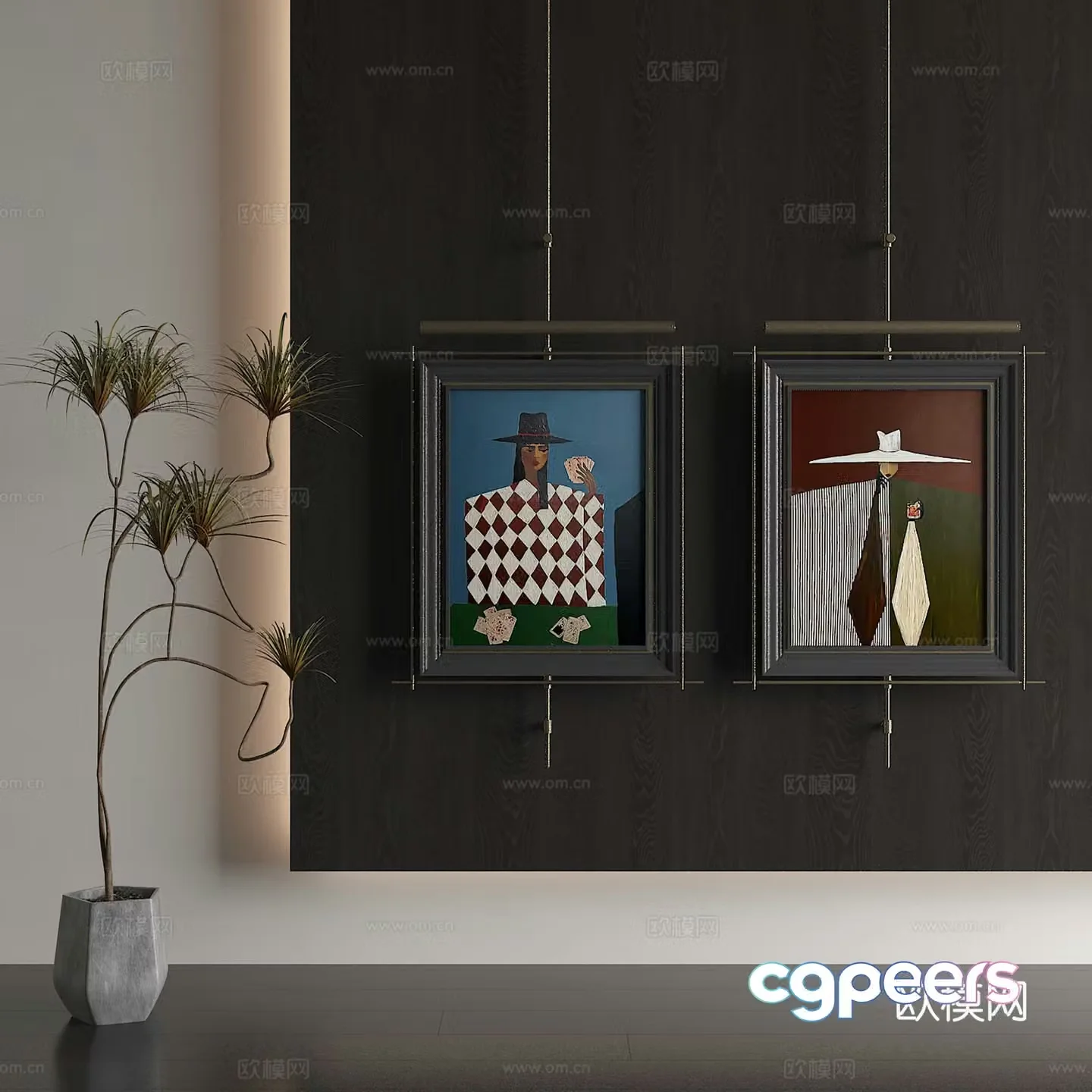 3D model of medieval style decorative painting