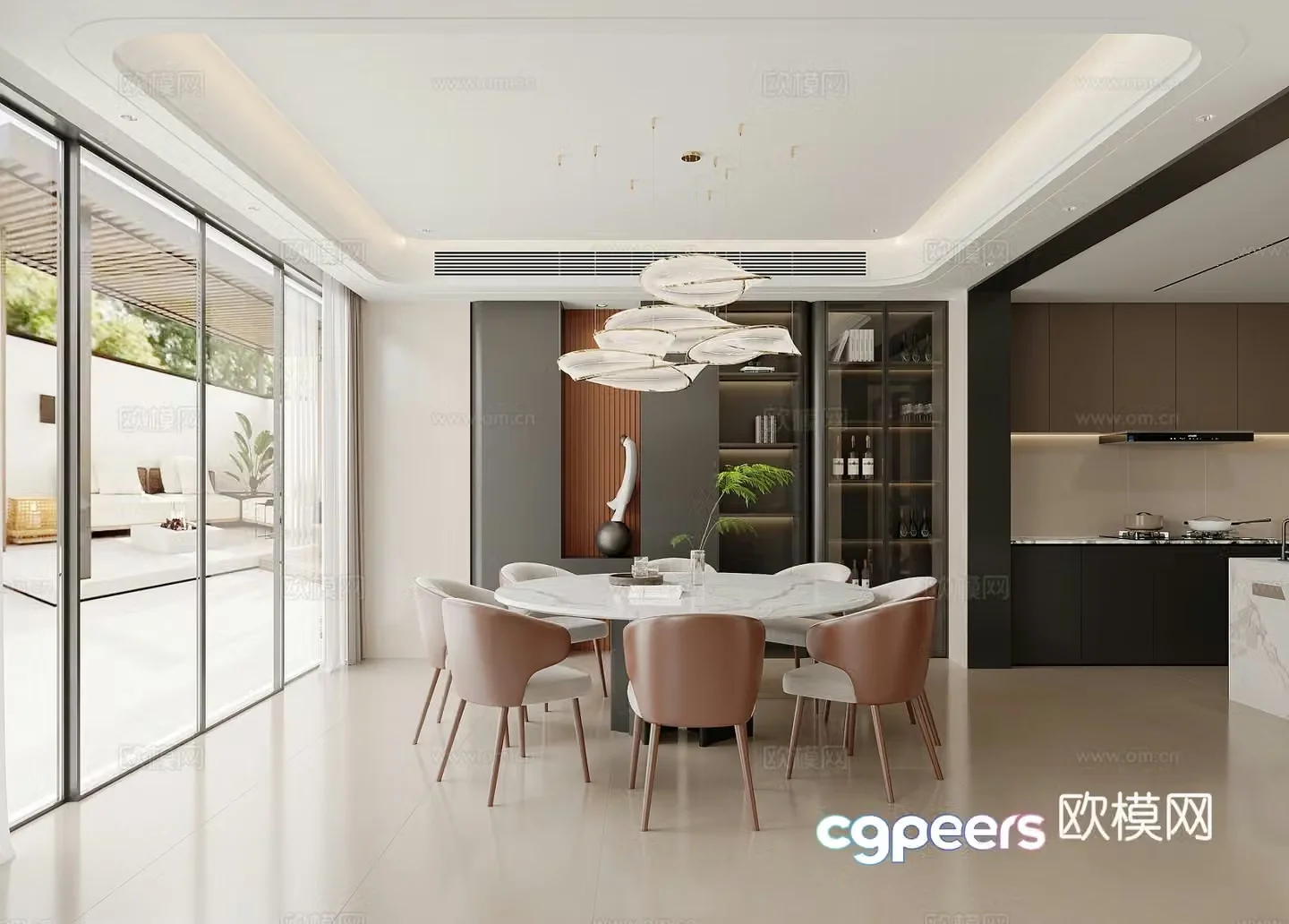 Modern guest restaurant 3d model