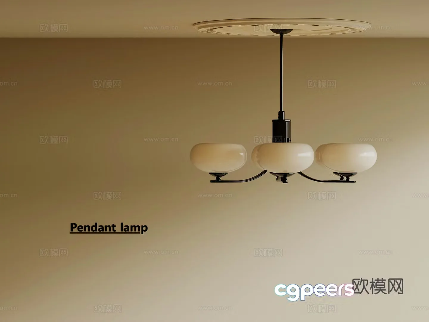 Middle-aged chandelier Multi-head chandelier 3d model