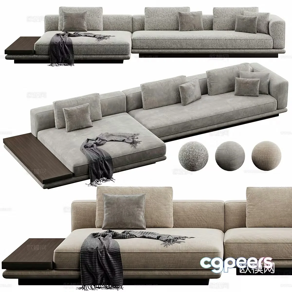 Modern corner sofa multiplayer sofa 3d model