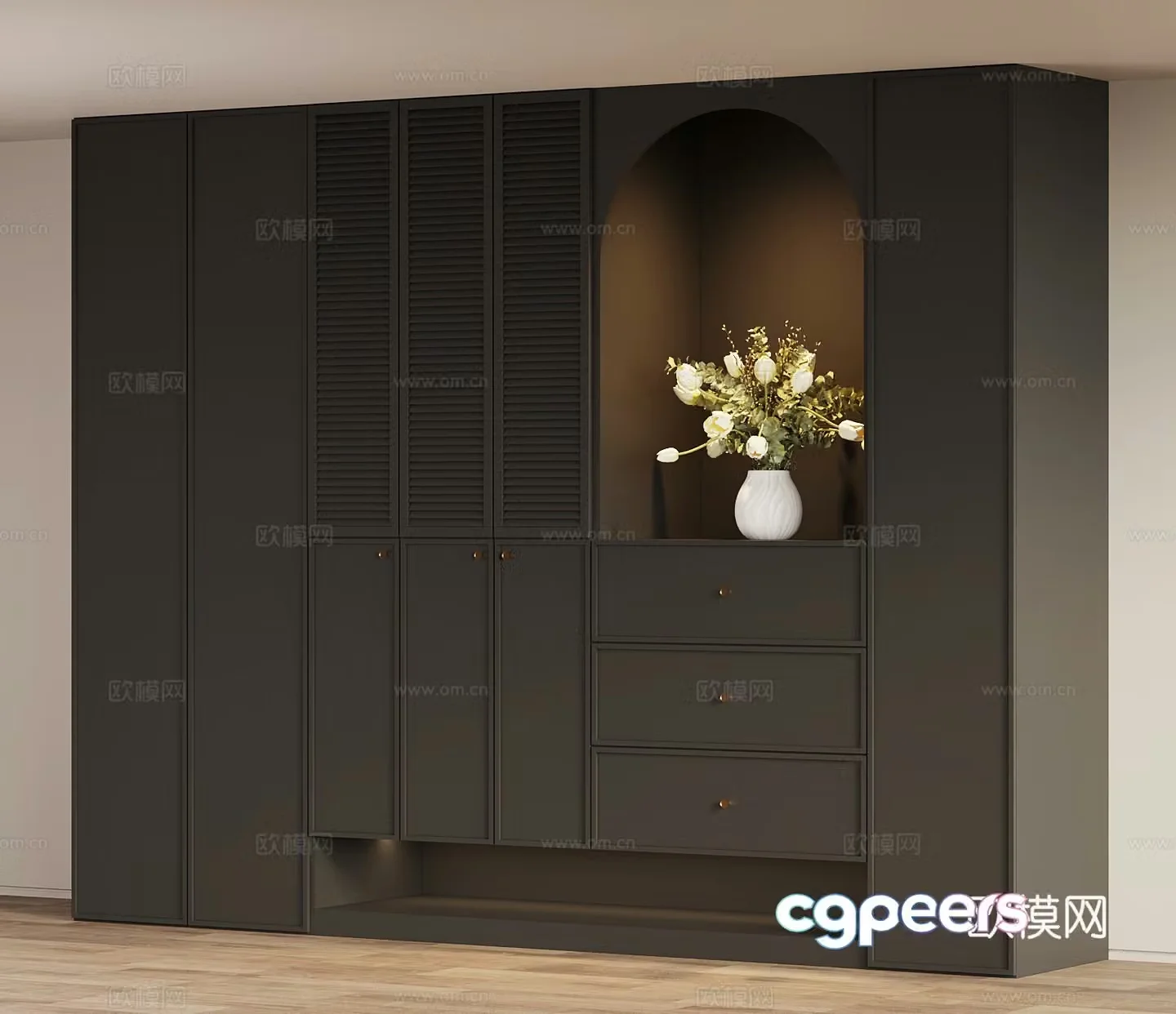 French shoe cabinet 3D model