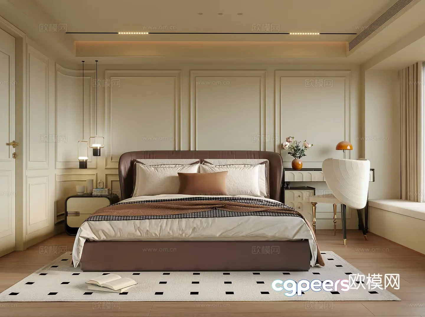 Cozy Bedroom 3D Model – 11819 – VRAY Render
