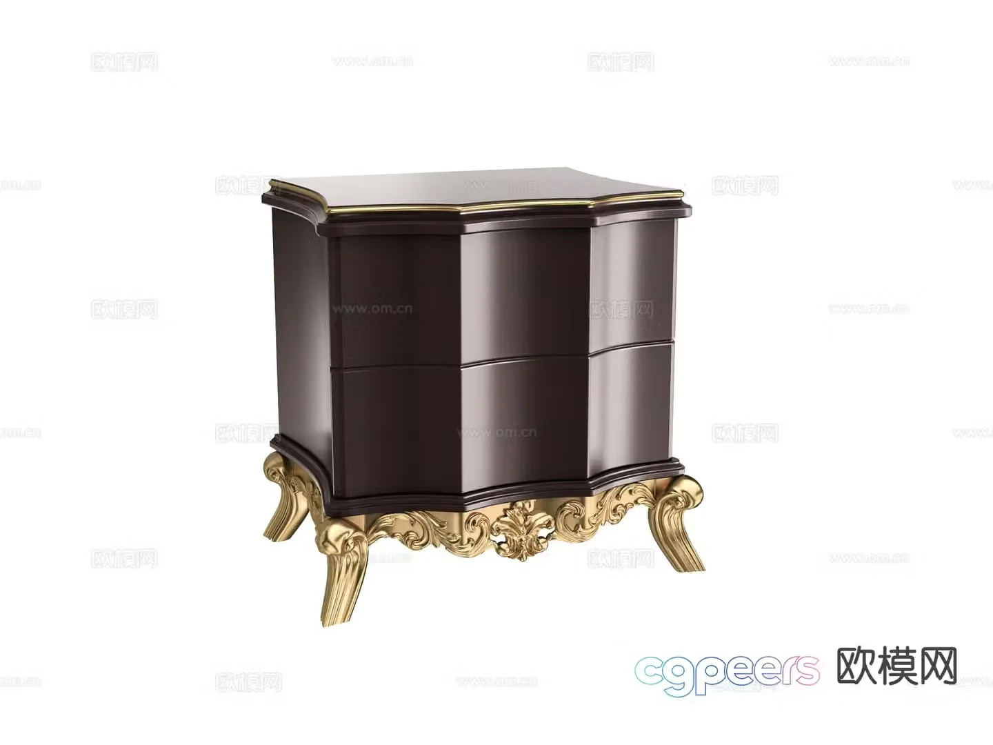 American bedside table 3d model