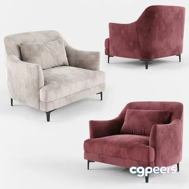3ds Max Free – KARE Proud Grey Armchair