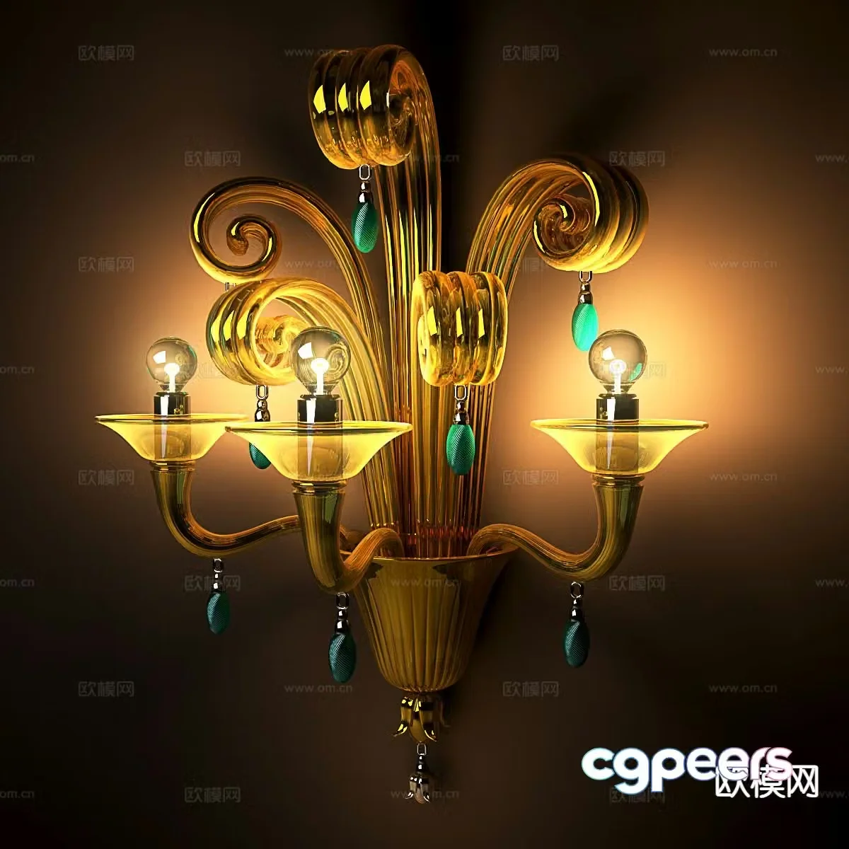 European style wall lamp candlestick wall lamp 3d model