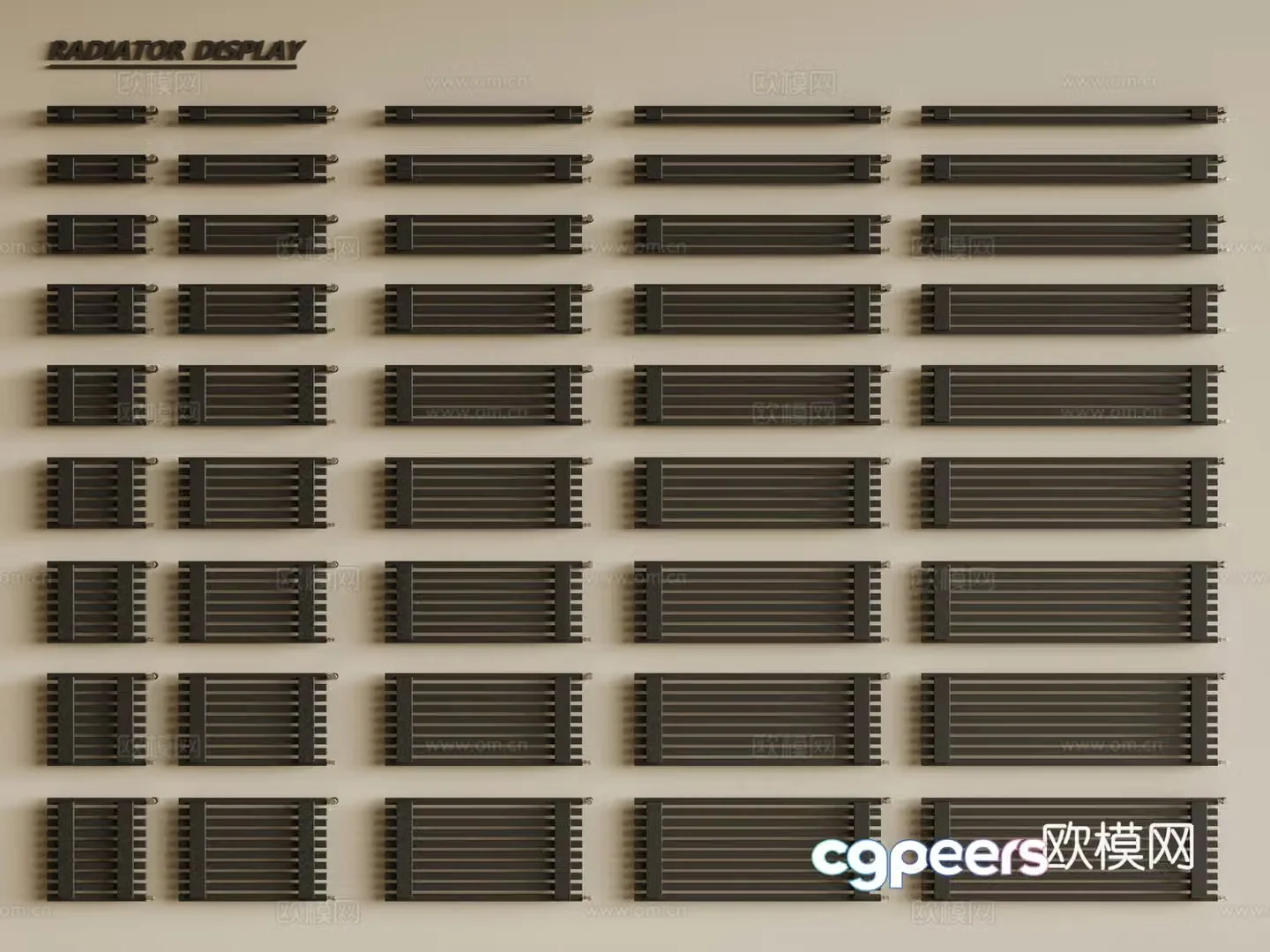 Modern radiator Heating pipe 3d model