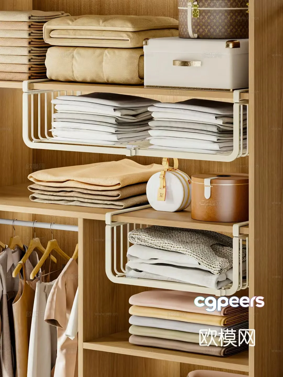 Modern wardrobe shelf 3d model