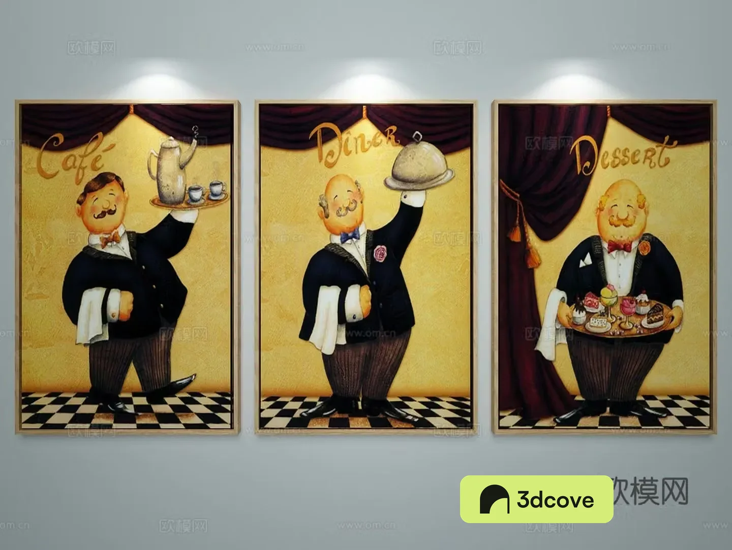 Modern figure painting combination painting decorative painting