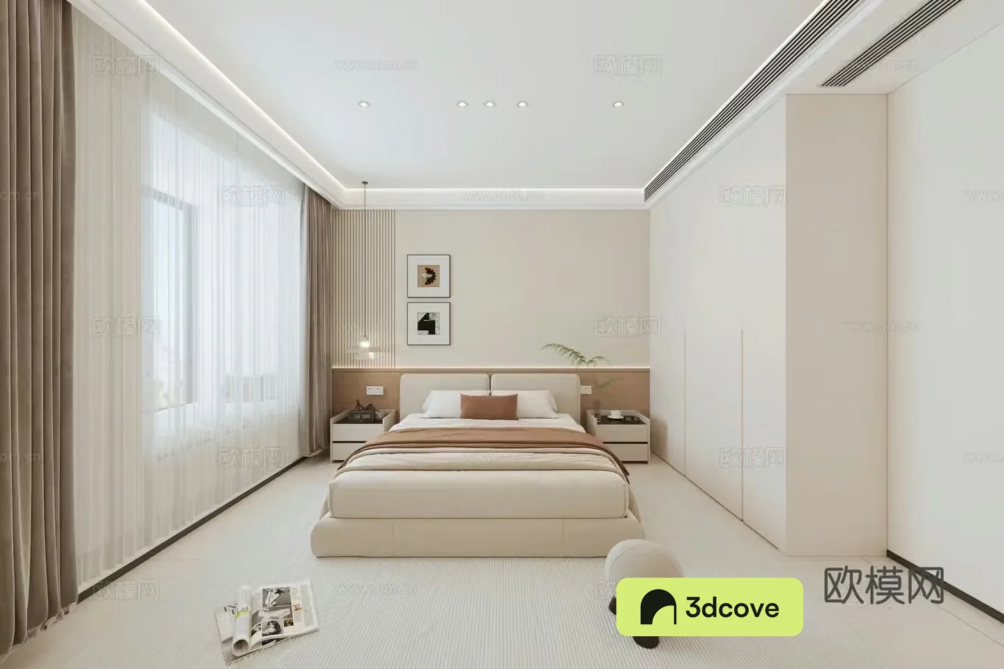 Modern minimalist bedroom