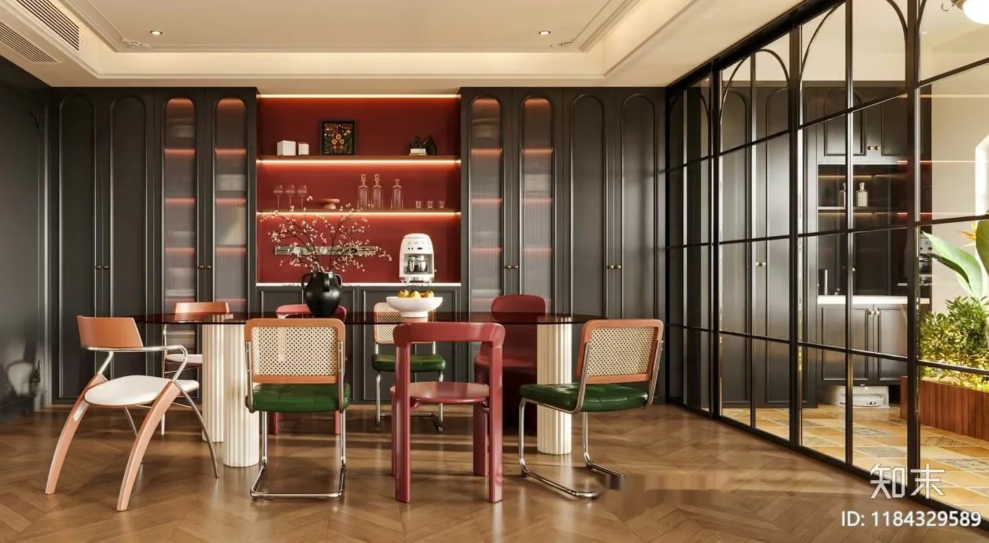 Modern Dining Room 3D Model – 6129 – VRAY Render