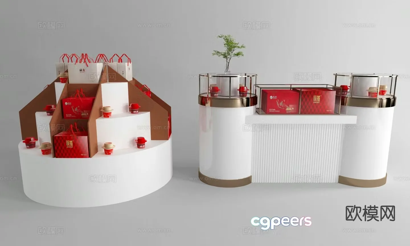 Modern gift showcase display rack 3d model
