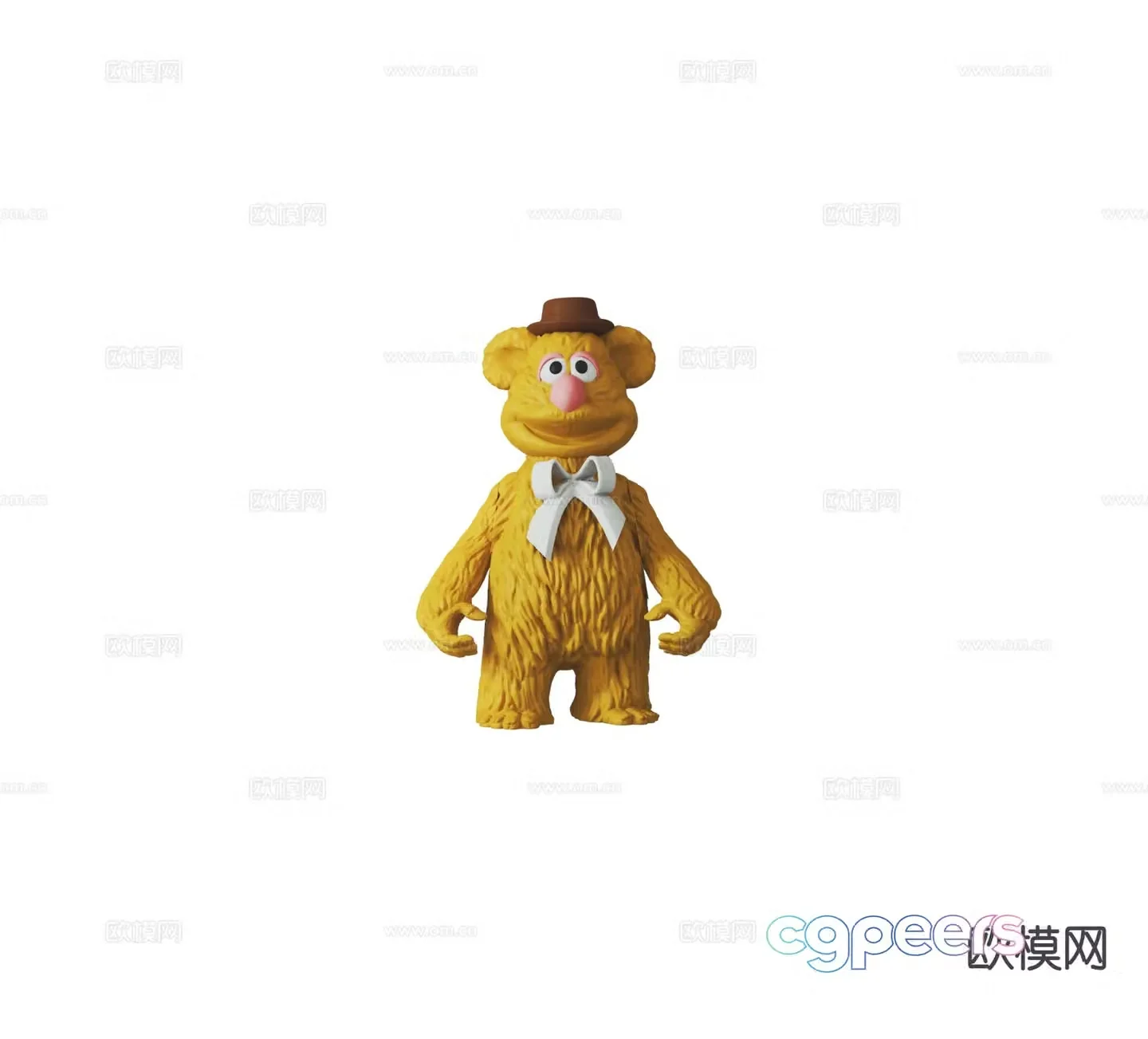 Fozzie Bear Sesame Street Cartoon Bear Fozzie Toy 3D Model
