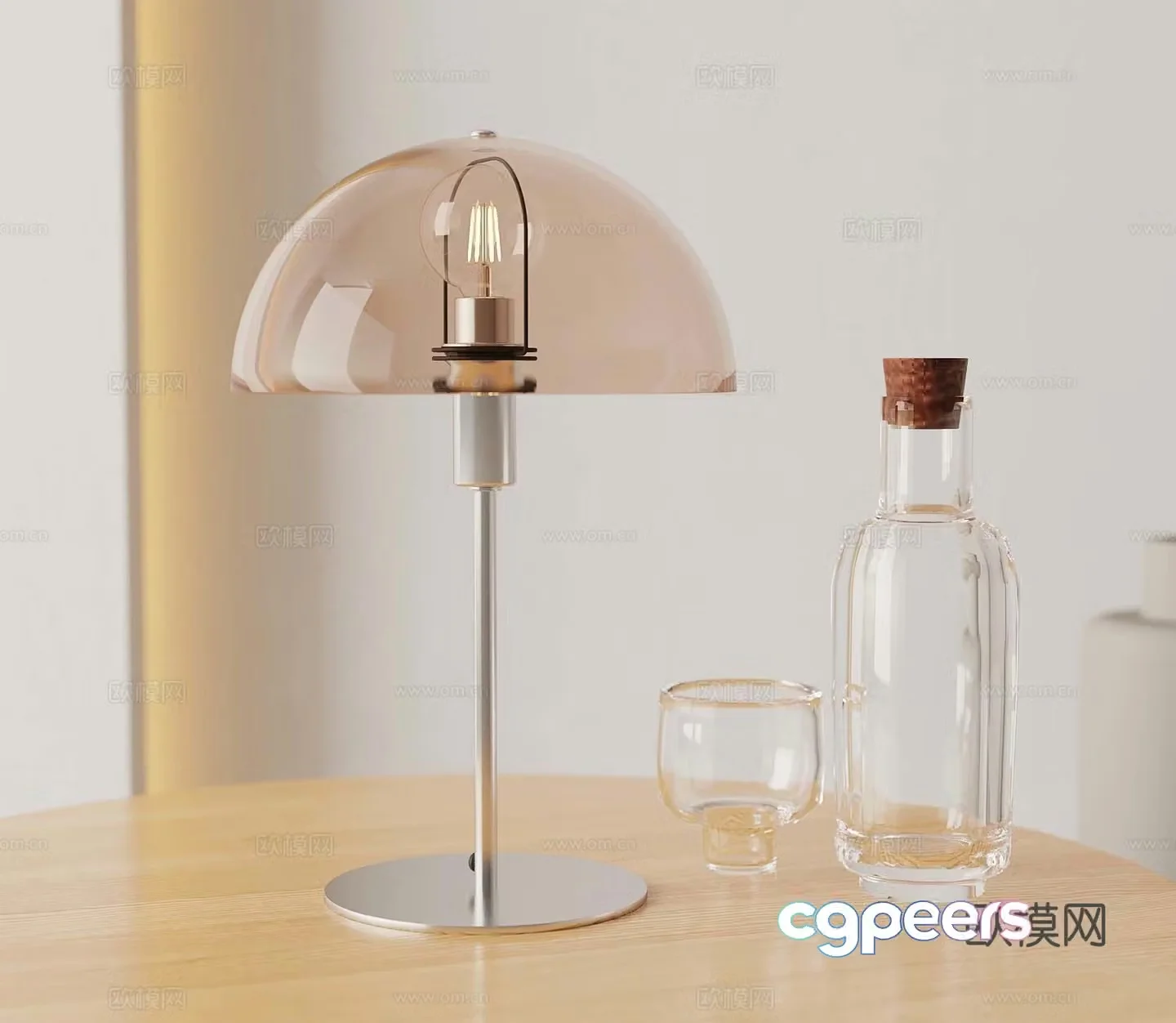 Modern desk lamp water cup water bottle 3d model