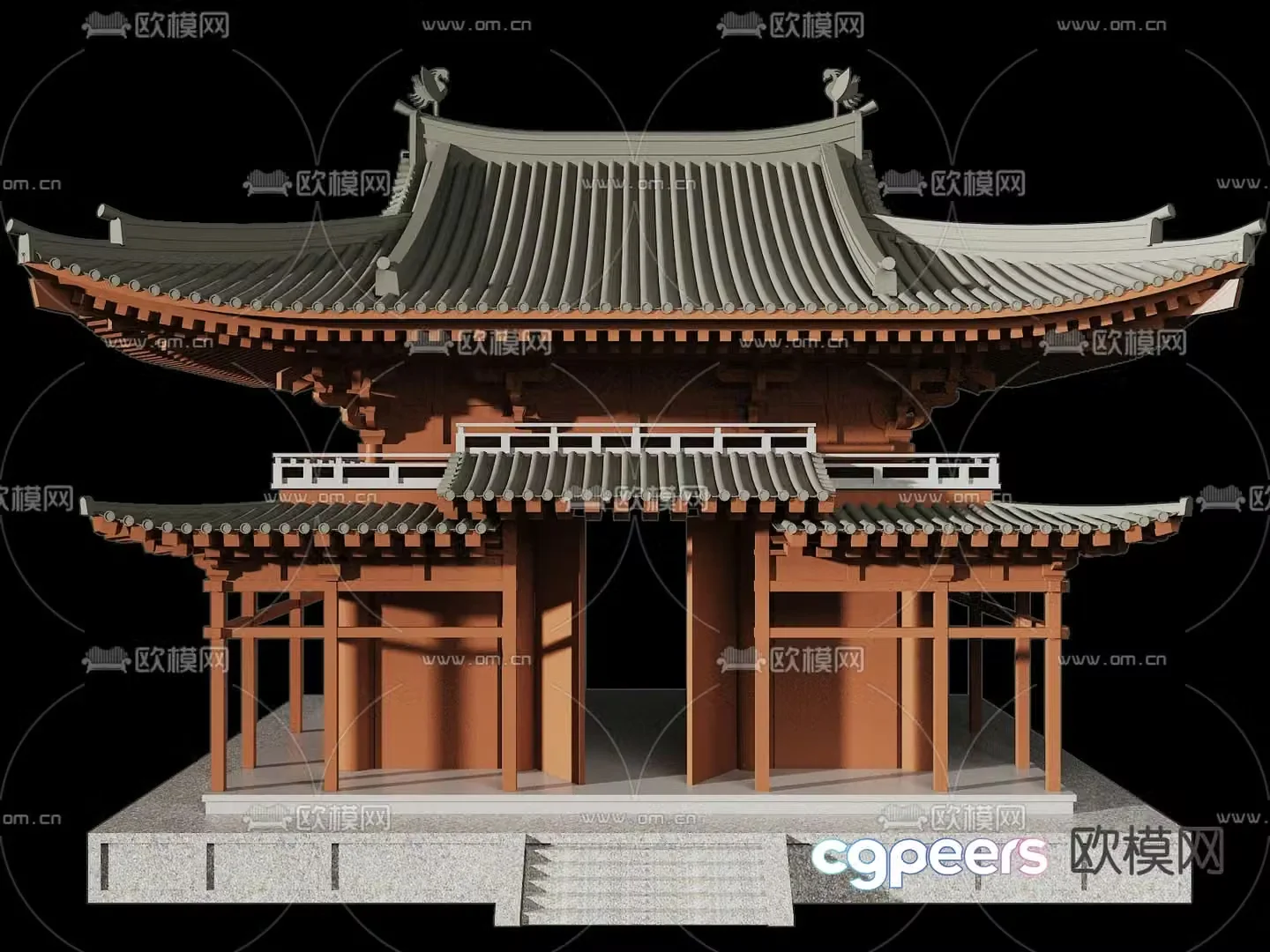 Chinese style pavilion corridor corridor corridor 3d model