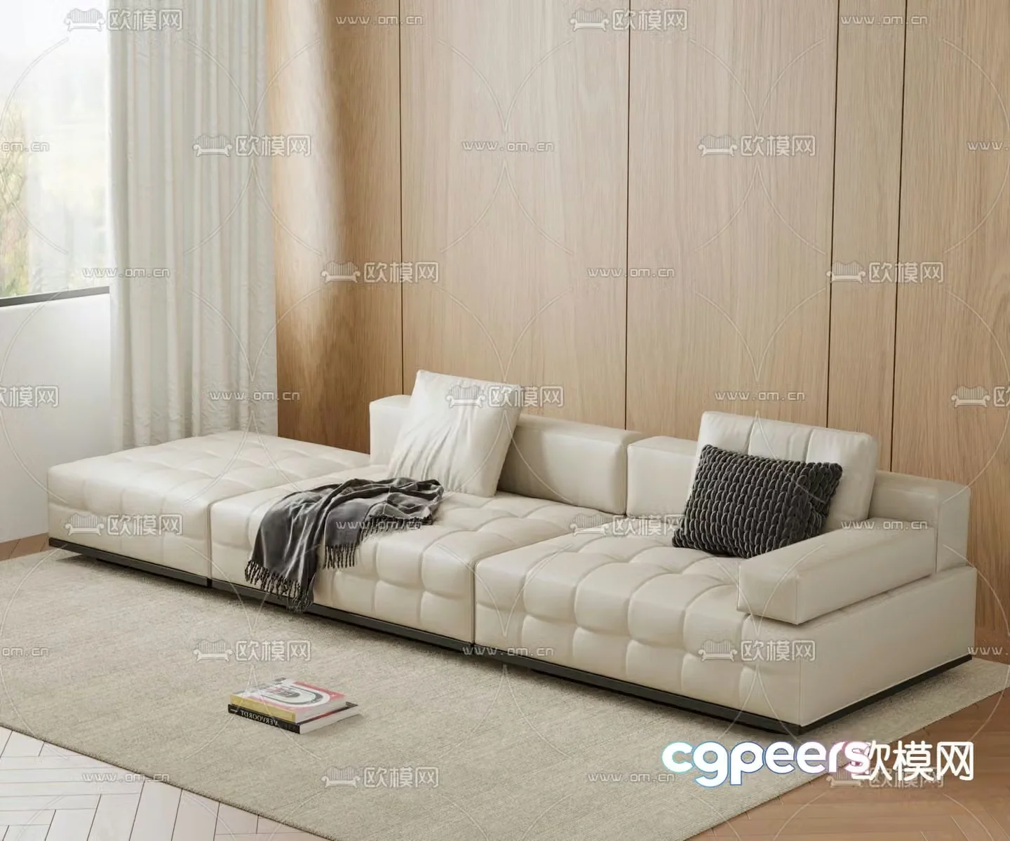 Italian sofa multi-person sofa 3d model