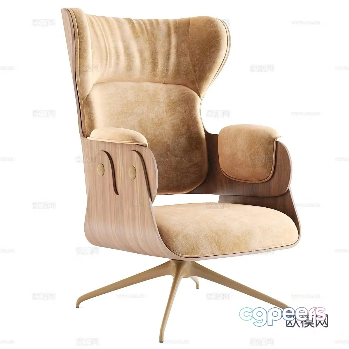 Nuevo Italian style lounge chair armchair 3d model