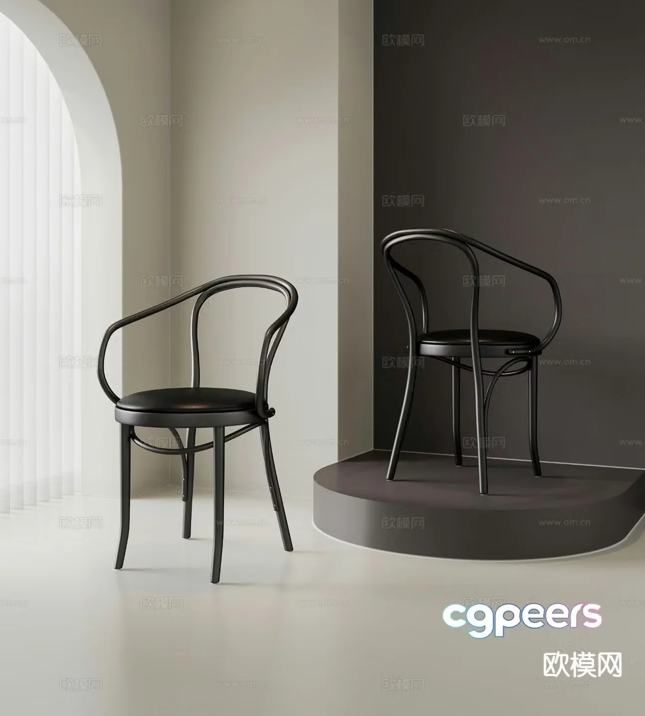 Modern leisure chair dining chair chair 3d model
