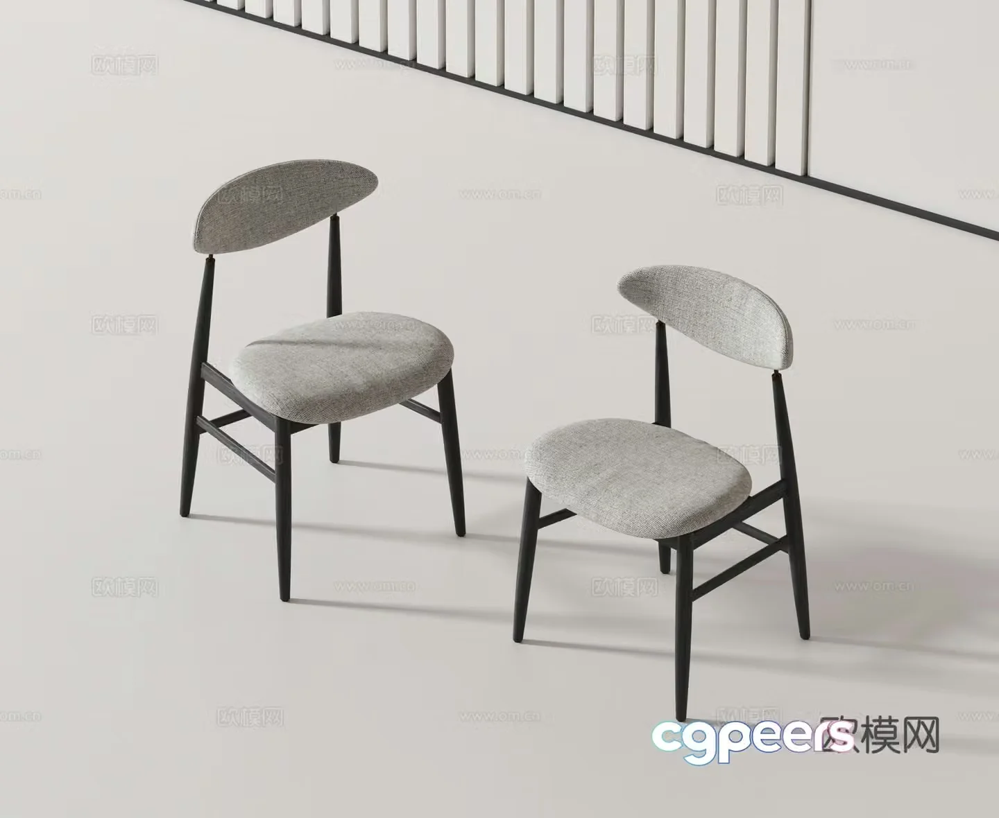 Modern single chair dining chair 3d model
