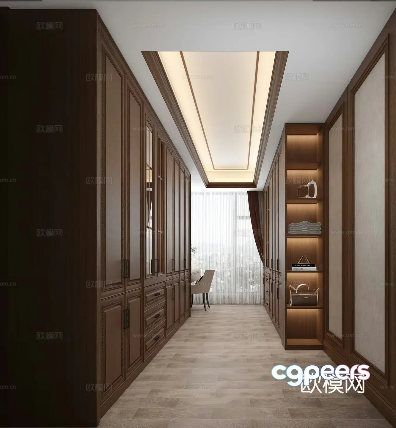 New Chinese style cloakroom New Chinese style wardrobe Chinese style wardrobe 3D model