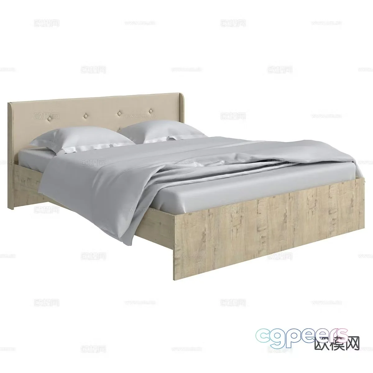 Nordic double bed 3d model