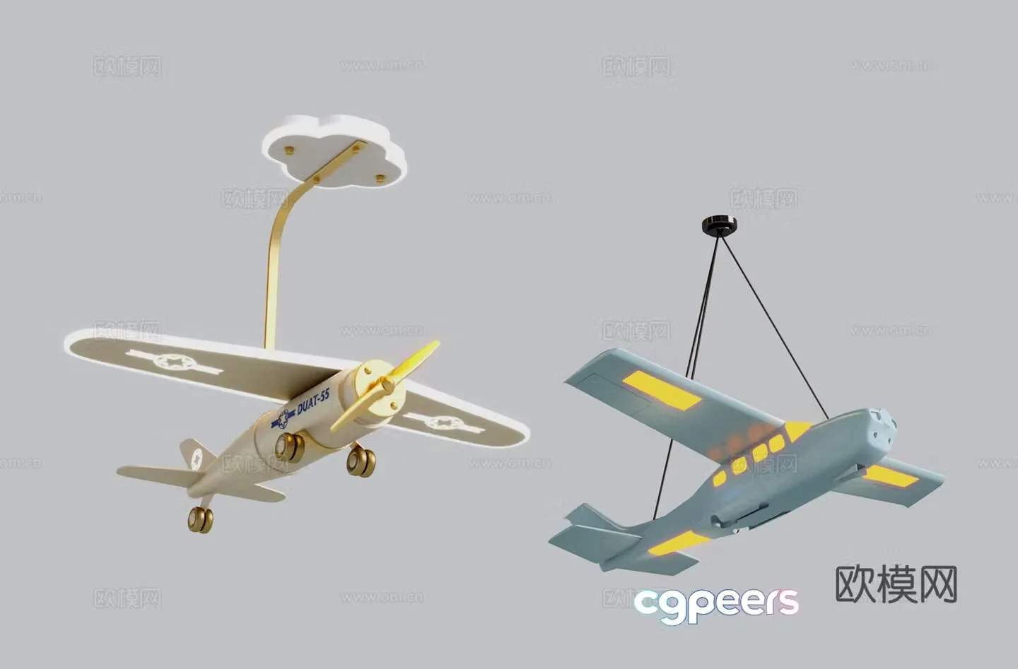 Modern children’s room chandelier aircraft chandelier 3d model