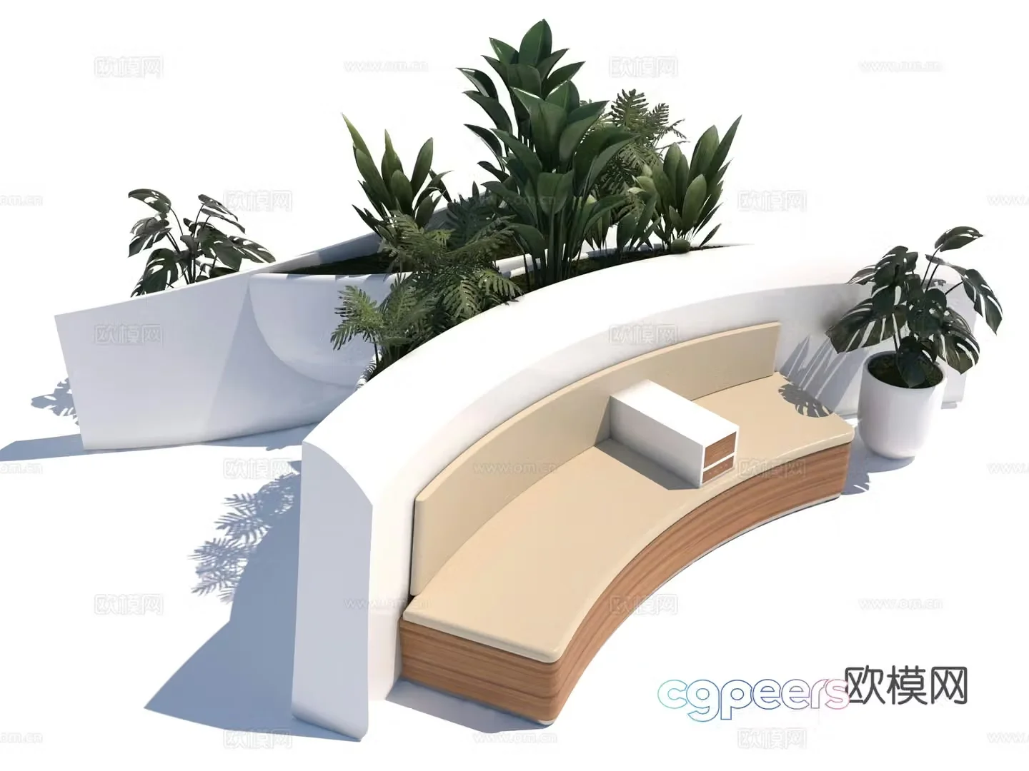 Modern style mall chair 3d model