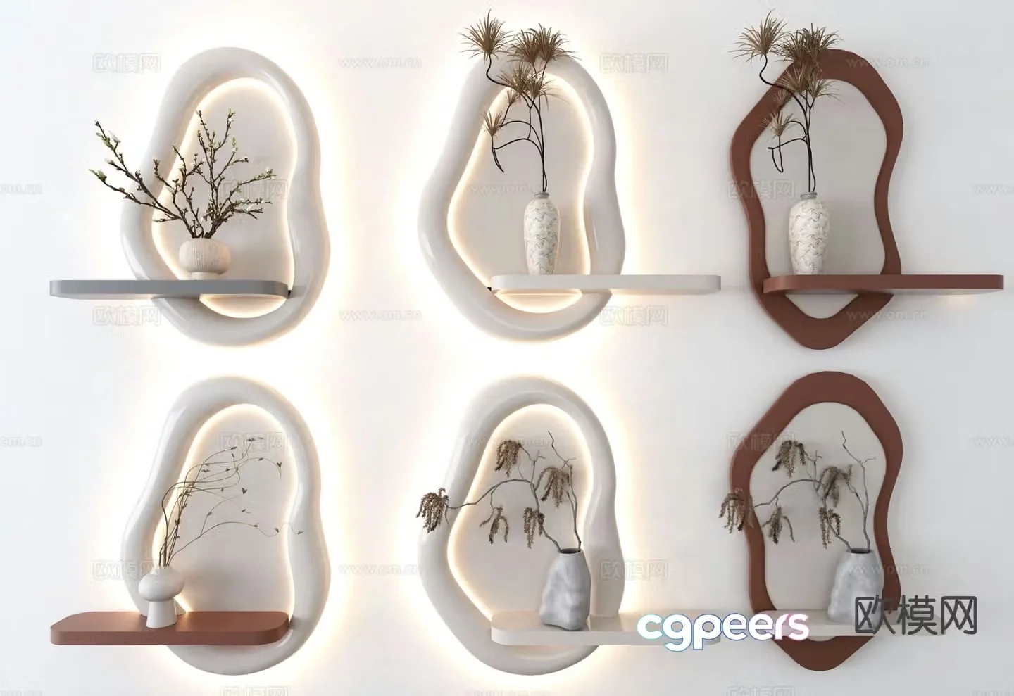 Art wall decoration three-dimensional hanging decoration mural lamp 3D model