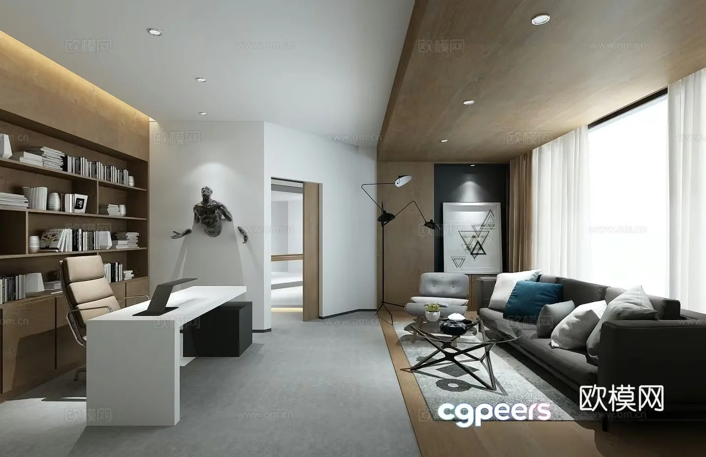 Modern manager office manager room 3d model