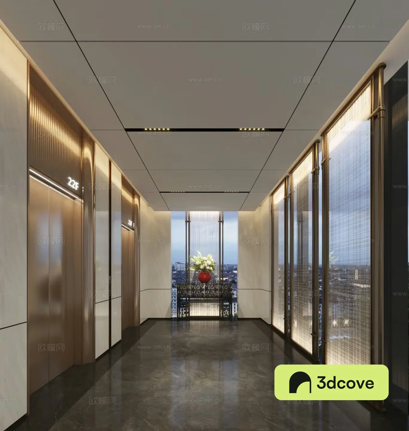 Modern hotel elevator hall Hotel elevator club elevator hall Club elevator
