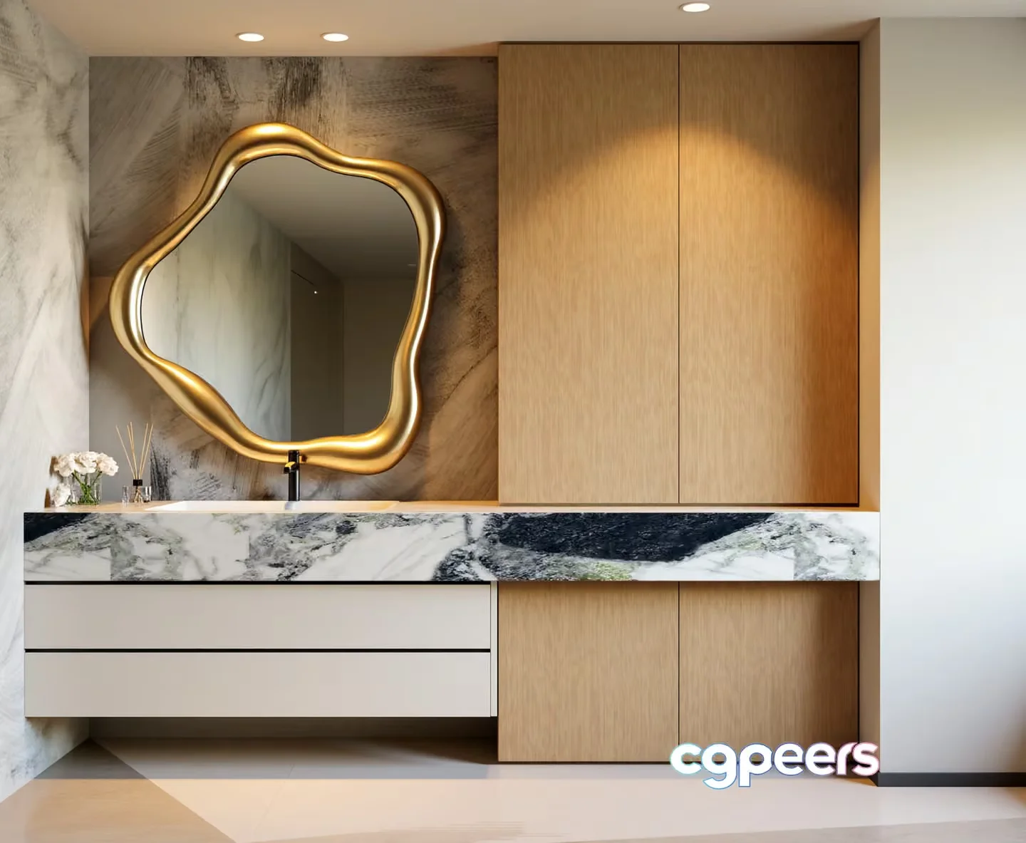 Gold Mirror 3D Model – 22847 – VRAY Render