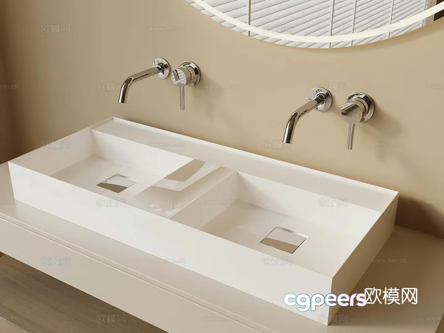 Modern washbasin double washbasin 3D model